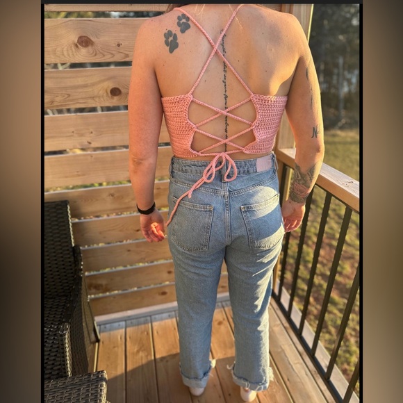 Hand crochet crop top - Picture 4 of 4